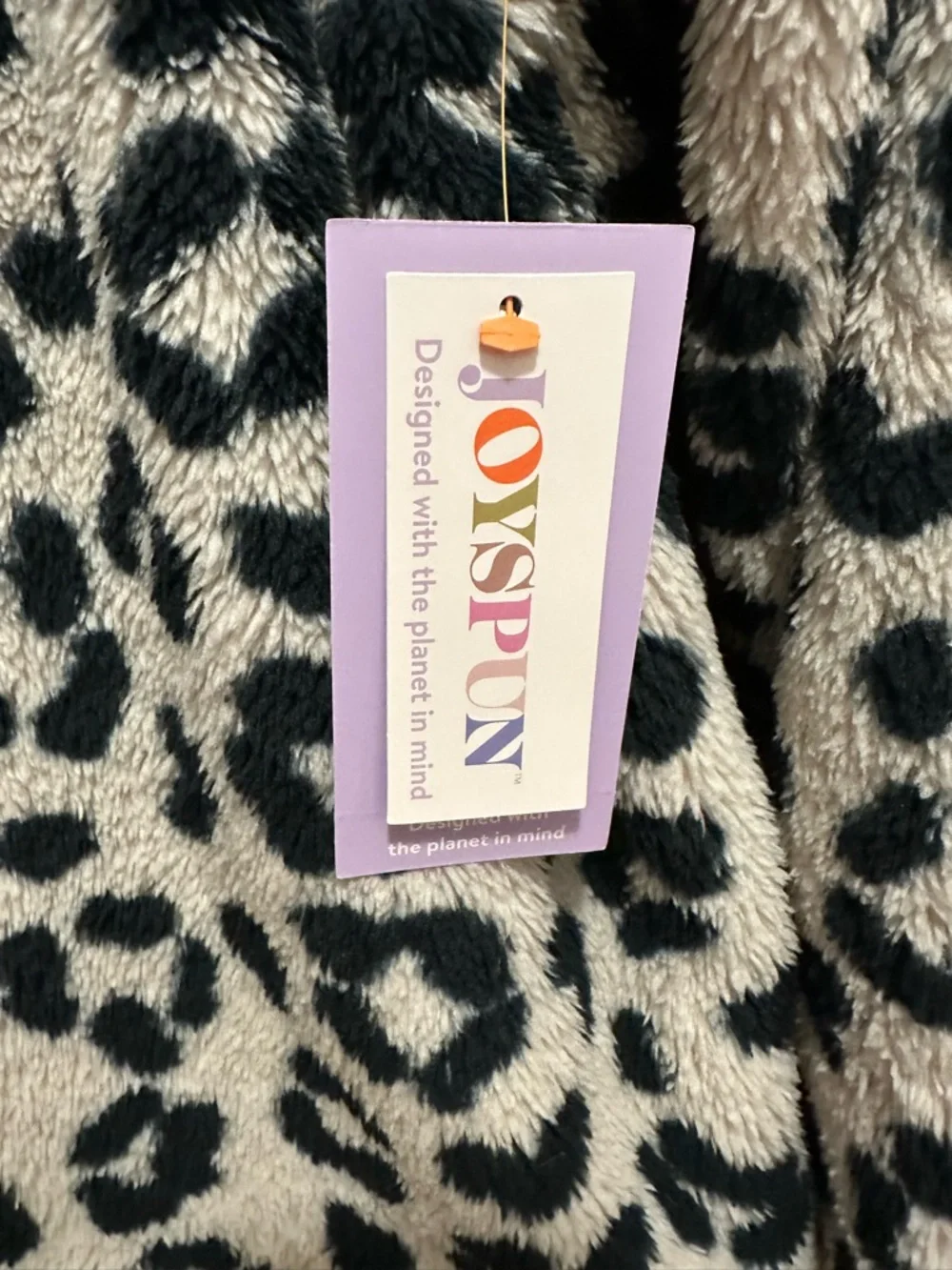 Plush Leopard Print Women's Pajama Set - Cream & Black - Picture 4 of 7